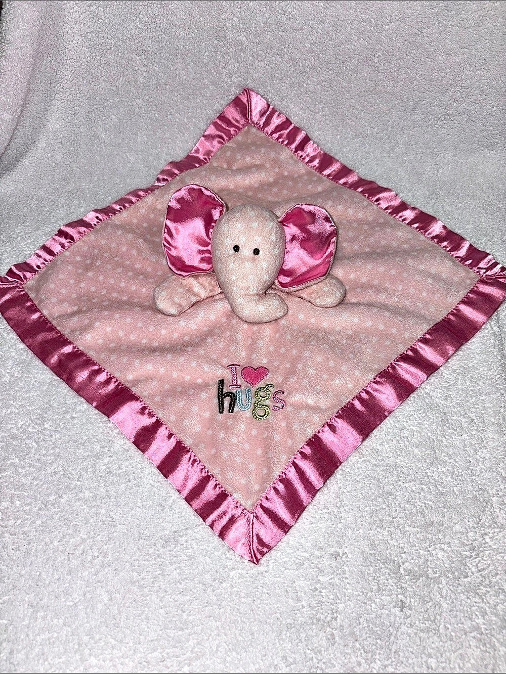 Just One Year Pink Elephant Baby Blanket